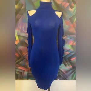 Vintage Y2K “Body Central” Royal Blue Sweater Dress- Size S